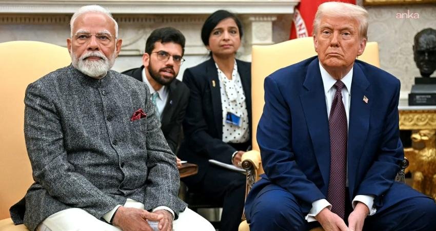  Hindistan Başbakanı Narendra Modi, ABD Başkanı Donald Trump, eşi Melania