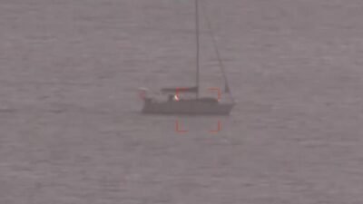 İçişleri Bakanlığı, Balıkesir'in Ayvalık ilçesi açıklarında Sahil Güvenlik insansız hava aracı