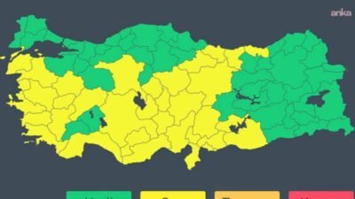İçişleri Bakanlığı, Meteoroloji Genel Müdürlüğü verilerine göre 2 Nisan Perşembe