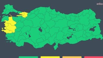 İçişleri Bakanlığı, Meteoroloji Genel Müdürlüğü’nden alınan son bilgilere göre 22