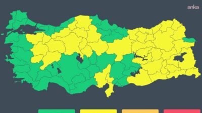 İçişleri Bakanlığı, Meteoroloji Genel Müdürlüğü'nün verilerine göre 9 - 10
