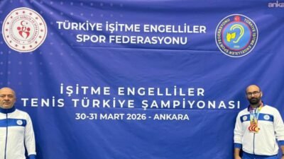 Muğla Büyükşehir Belediyesi sporcusu Sercan Yeşilova, İşitme Engelliler Tenis Türkiye