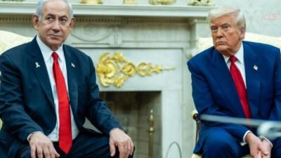  İsrail Başbakanı Binyamin Netanyahu, Washington, D.C.’de ABD Başkanı Donald Trump,