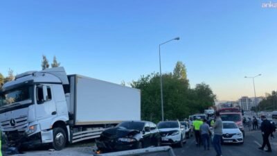 İzmir’in Bornova ilçesinde kontrolden çıkarak karşı şeride geçen tırın neden