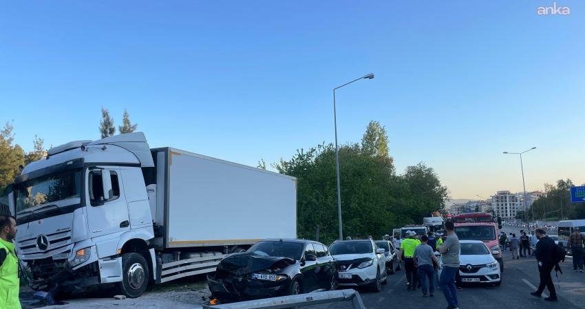 İzmir’in Bornova ilçesinde kontrolden çıkarak karşı şeride geçen tırın neden