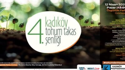 Kadıköy’de “Tohum Takas Şenliği” başlıyor Kadıköy Belediyesi’nin bu yıl dördüncüsünü düzenlediği Tohum Takas Şenliği, 12