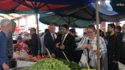 Kahramankazan Belediye Başkanı Selim Çırpanoğlu, Salı Pazarı ziyaretinde esnaf ve