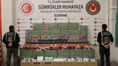 Gümrükler Muhafaza ekiplerince Kapıkule’de gerçekleştirilen operasyonda elektronik sigara, sigara filtresi,