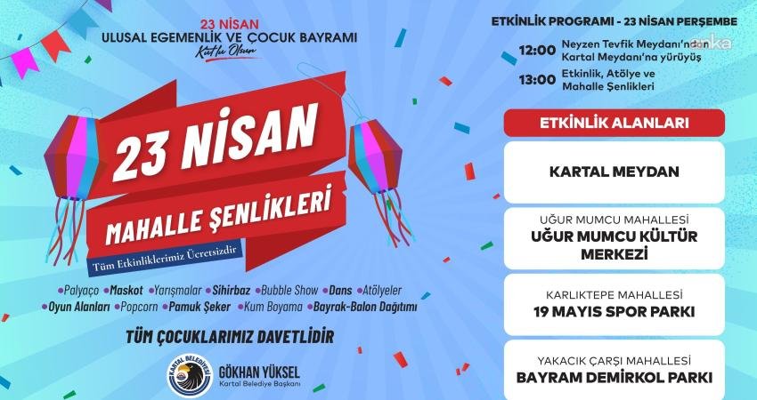 Kartal Belediyesi 23 Nisan Ulusal Egemenlik ve Çocuk Bayramı’nı, ilçenin