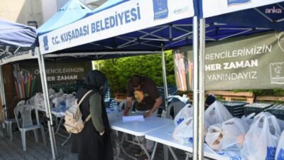 Kuşadası Belediyesi tarafından hayata geçirilen “Beslenme Çantası Desteği” kapsamında 6-14