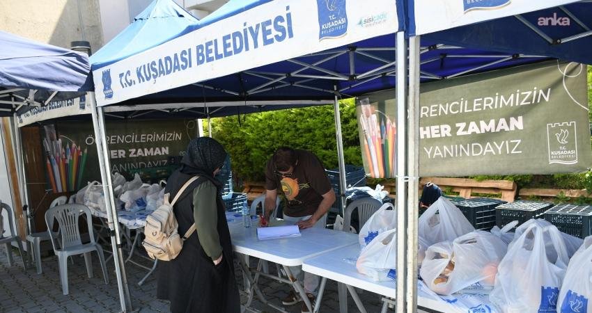 Kuşadası Belediyesi tarafından hayata geçirilen “Beslenme Çantası Desteği” kapsamında 6-14