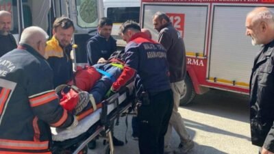 Malatya’nın Fırat Mahallesi Hastane Caddesi üzerindeki bir şantiyede çalışan işçi