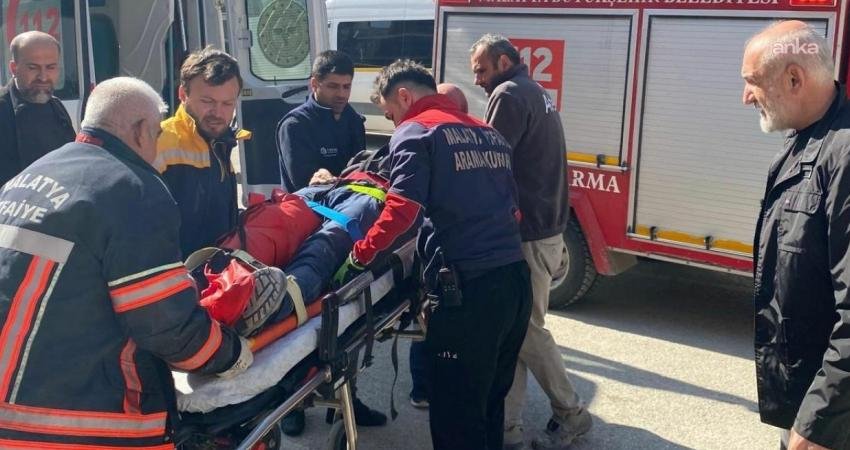 Malatya’nın Fırat Mahallesi Hastane Caddesi üzerindeki bir şantiyede çalışan işçi