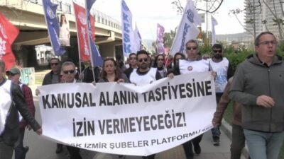 Meslek Fabrikası nöbetine KESK’ten destek… İzmir Büyükşehir Belediye Başkanı Tugay: “Bu halk, bu kötü yönetime ‘dur’ demeli” İzmir Büyükşehir Belediyesi’ne ait Meslek Fabrikası önündeki nöbet yedinci gününde