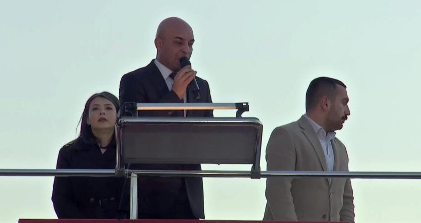 Gözaltına alınan Ataşehir Belediye Başkanı Onursal Adıgüzel, CHP'nin Ataşehir mitingine gönderdiği