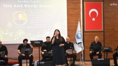 Ortahisar Belediyesi’nin “Sazdan Ezgiler” temalı Türk halk müziği konserine katılanlar, sevilen
