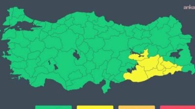 İçişleri Bakanlığı'ndan yapılan uyarıda, Şanlıurfa, Elazığ'ın doğusu, Diyarbakır, Batman, Siirt,