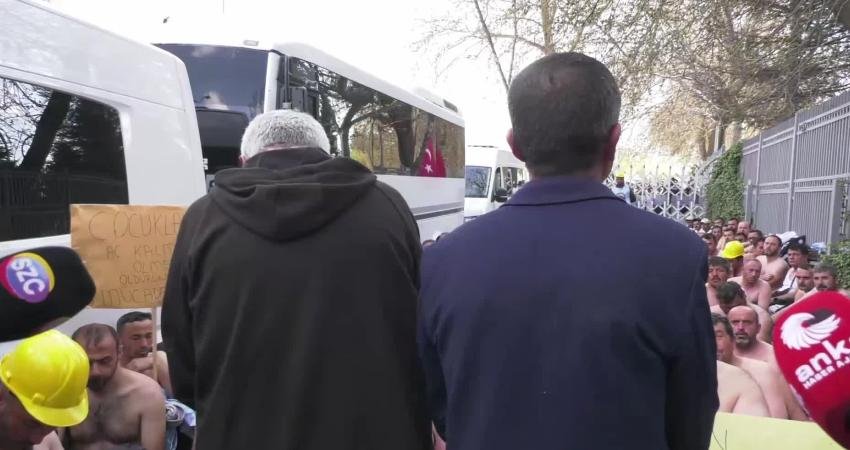 Eskişehir'deki Doruk Madencilik'te çalışan, ücret ve tazminatlarının ödenmesini talep eden