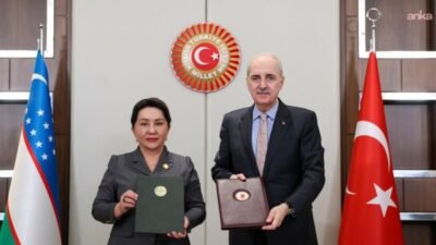 TBMM Başkanı Numan Kurtulmuş, Özbekistan Senatosu Başkanı Tanzila Narbaeva ile