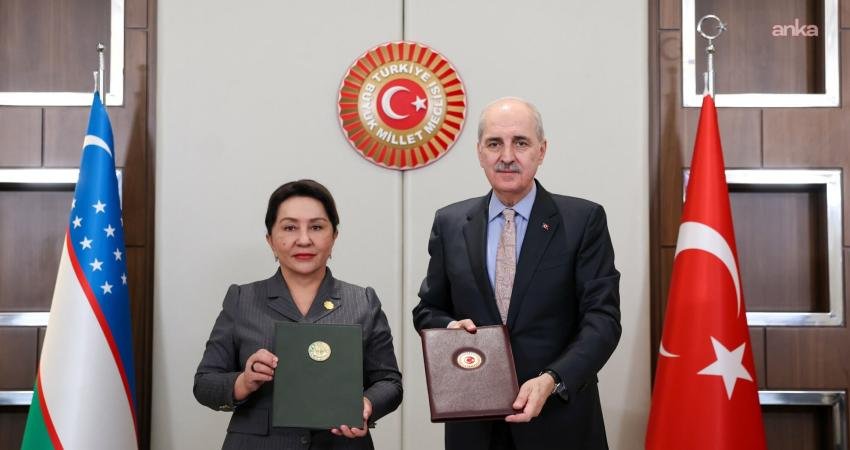 TBMM Başkanı Numan Kurtulmuş, Özbekistan Senatosu Başkanı Tanzila Narbaeva ile