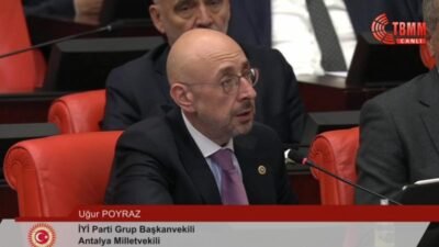 İYİ Parti Grup Başkanvekili Uğur Poyraz, TBMM Genel Kurulu'nda yaptığı