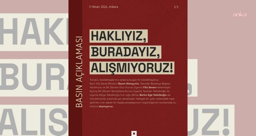 TMMOB’dan Akkoyunlu ve Deveci’nin tutuklanmasına tepki: Mesleğimize yönelik bu saldırı, kentin haklarına yönelmiş bir tehdittir TMMOB Şehir Plancıları Odası, Üsküdar Belediye Başkan Yardımcısı Filiz Deveci