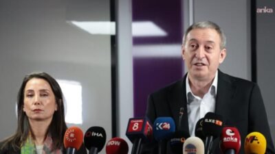 DEM Parti Eş Genel Başkanları Tülay Hatimoğulları ve Tuncer Bakırhan,