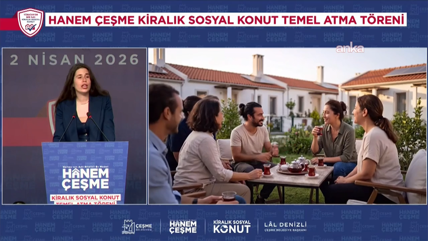 “Hanem Çeşme Kiralık Sosyal Konut Projesi”nin temel atma töreninde konuşan