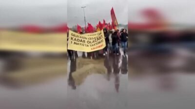 İstanbul'da 15 Temmuz Şehitler Köprüsü'nde, 1 Mayıs Emek ve Dayanışma