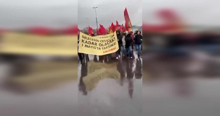 İstanbul'da 15 Temmuz Şehitler Köprüsü'nde, 1 Mayıs Emek ve Dayanışma