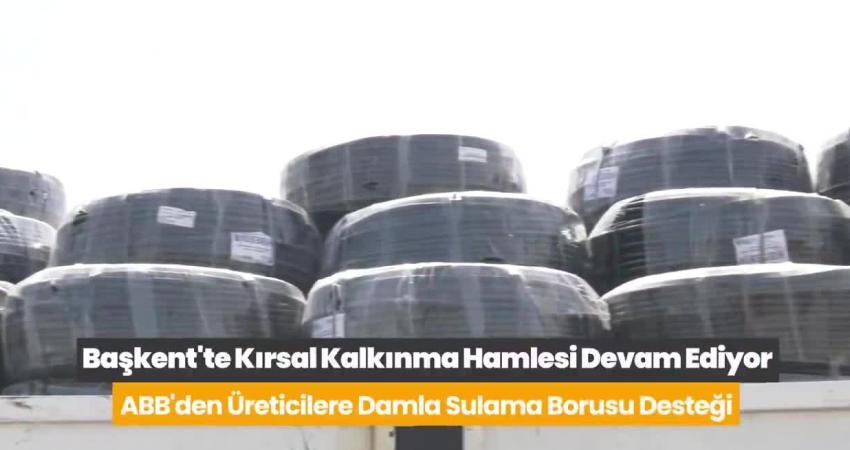 Ankara Büyükşehir Belediyesi’nden üreticilere 15 milyon metre damla sulama borusu desteği Ankara Büyükşehir Belediyesi, bitki üreticilerine yönelik damla sulama borusu desteğine