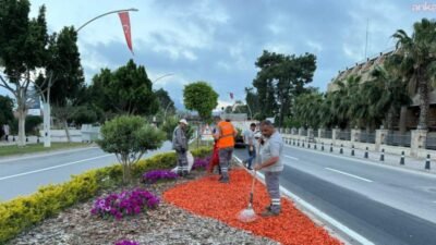 Antalya Büyükşehir Belediyesi Park ve Bahçeler Dairesi Başkanlığı, Kemer’de yürüttüğü