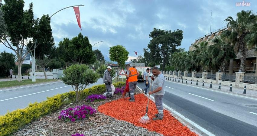 Antalya Büyükşehir Belediyesi Park ve Bahçeler Dairesi Başkanlığı, Kemer’de yürüttüğü