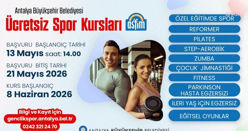 Antalya Büyükşehir Belediyesi tarafından vatandaşlara ücretsiz spor yapma imkanı sunulan