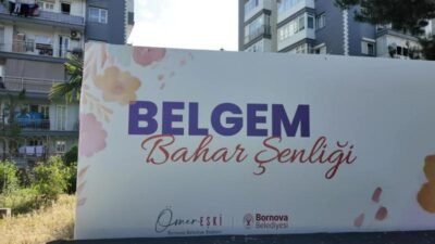 Bornova Belediyesi’nin BELGEM’de düzenlediği Bahar Şenliği’nde öğrenciler, aileleri ve öğretmenler