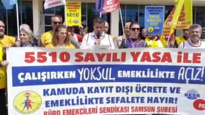 BES Samsun Şubesi, SGK İl Müdürlüğü önünde gerçekleştirdiği protestoyla “sosyal
