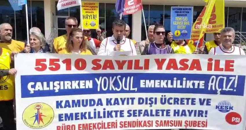 BES Samsun Şubesi, SGK İl Müdürlüğü önünde gerçekleştirdiği protestoyla “sosyal