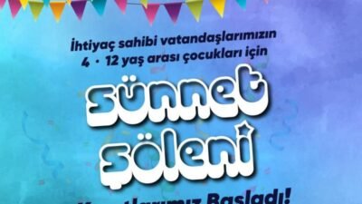 Bornova’da sünnet şöleni için kayıtlar başladı Bornova Belediyesi’nin ihtiyaç sahibi ailelerin 4-12 yaş arası çocukları için