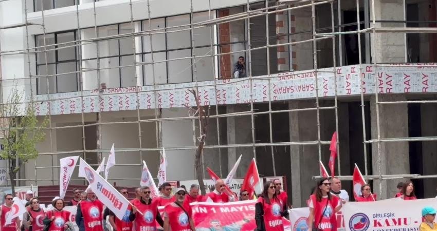 Burdur’da 1 Mayıs Emek ve Dayanışma Günü kapsamında kortej yürüyüşü