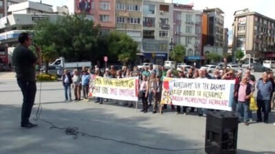 Balıkesir’in Burhaniye ilçesinde, Emek ve Demokrasi Bileşenleri tarafından "Kayyumu butlanı