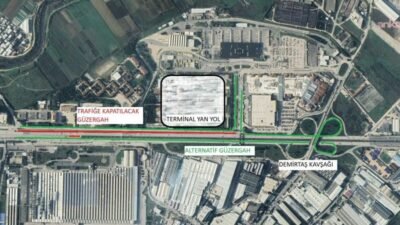 Bursa Büyükşehir Belediyesi, Bursa Şehirlerarası Otobüs Terminali’ne giden yan yolda
