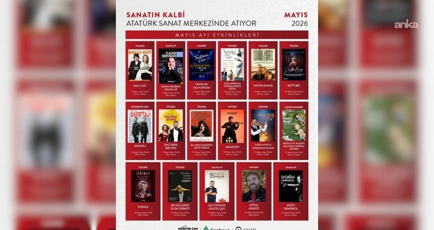 Çankaya Belediyesi Atatürk Sanat Merkezi, mayıs ayında da zengin bir