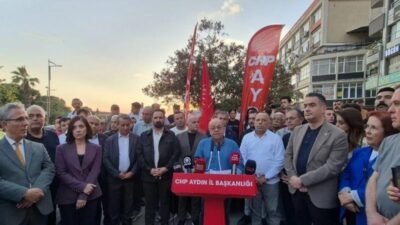 CHP Aydın İl Örgütü, İstasyon Meydanı’nda toplanarak mutlak butlan kararını