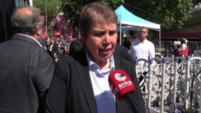 CHP Parti Meclisi (PM) Zeliha Aksaz Şahbaz, CHP’nin Balıkesir mitinginde,