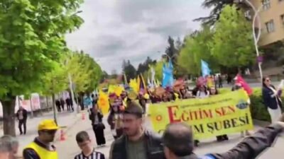 Çorum’da 1 Mayıs Emek ve Dayanışma Günü etkinlikleri sırasında, Eğitim-Sen