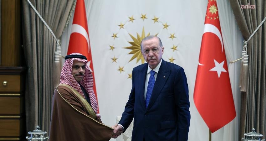 Cumhurbaşkanı Recep Tayyip Erdoğan'ın, Suudi Arabistan Dışişleri Bakanı Faysal bin