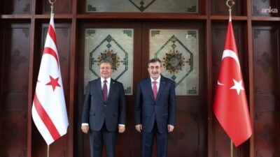 Cumhurbaşkanı Yardımcısı Cevdet Yılmaz, KKTC Başbakanı Ünal Üstel ile Ankara’da