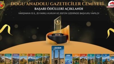 Doğu Anadolu Gazeteciler Cemiyeti'nin (DAGC) 25 dalda verdiği başarı ödüllerinin