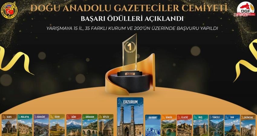 Doğu Anadolu Gazeteciler Cemiyeti'nin (DAGC) 25 dalda verdiği başarı ödüllerinin