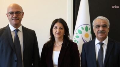 DEM Parti, partinin İmralı Heyeti üyeleri Pervin Buldan, Mithat Sancar